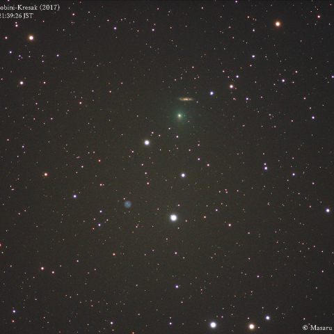 M108に大接近したタットル・ジャコビニ・クレサーク彗星(RGB版)