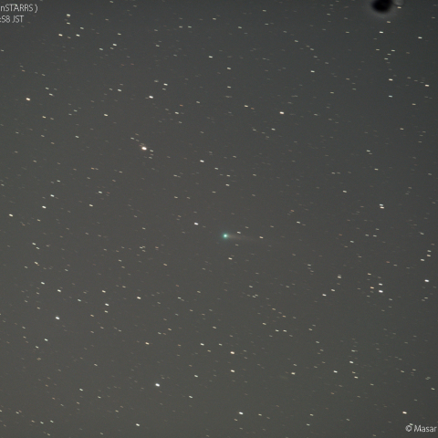 パンスターズ彗星と霜造の柱(RGB画像)