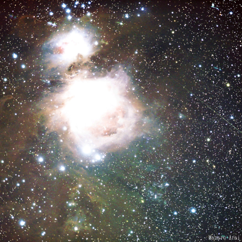 冷却CMOSによるオリオン座大星雲と流星