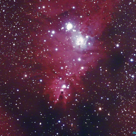 300mmLRGB合成によるクリスマスツリー星団