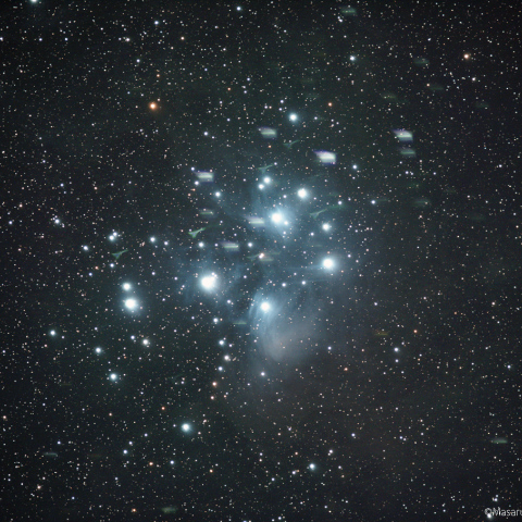 プレアデス星団とゴースト見本