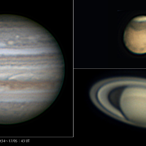 同一夜の三惑星：2018/5/26