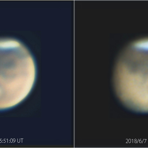 拡大する火星の砂嵐