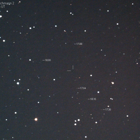 シュヴァスマン-ヴァハマン第2彗星の予報位置：2020/01/21