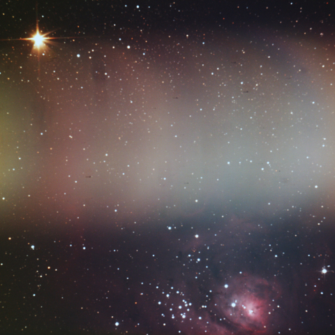 火星と干潟星雲(M8)と月フレア：2020/02/19