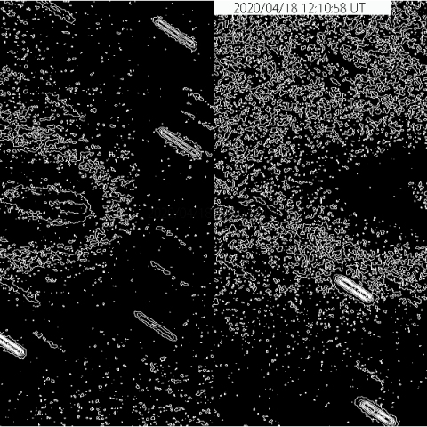 アトラス彗星のコントアを検証：2020/04/18
