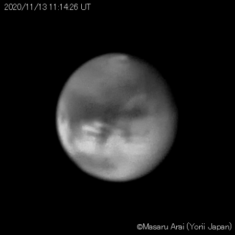 火星に黄雲発生：2020/11/13