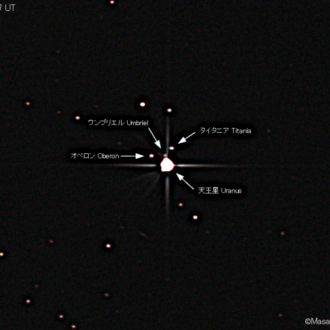 天王星と三衛星:2020/12/09