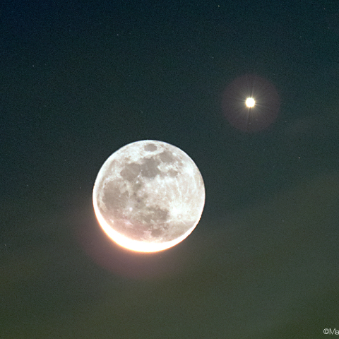 地球照と金星：2020/12/13