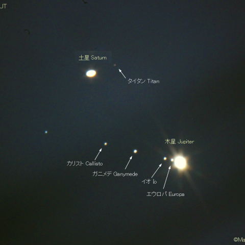 電線間の木星・土星大接近：2020/12/20