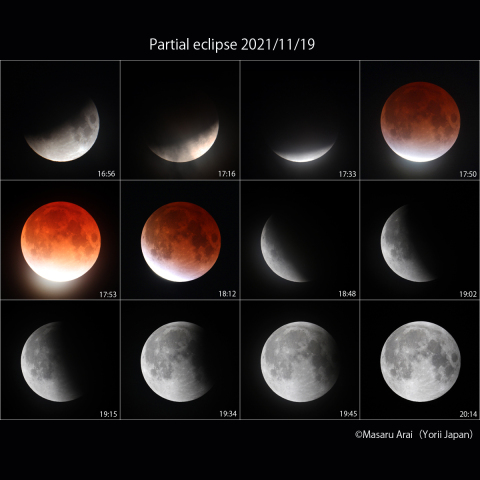 ほぼ皆既月食の組写真：2021/11/19