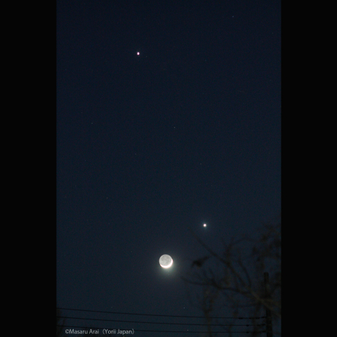木星と金星と地球照：2023/02/22