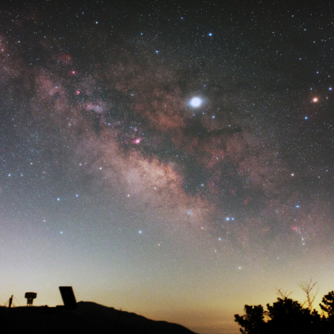 Saturn, Summer Milky Way, Jupiter, and Scorpius