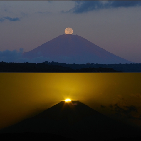 同日に見えたパールとダイヤ