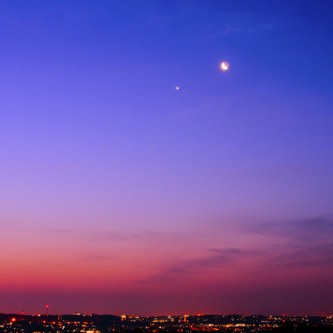 二十六夜の月と金星