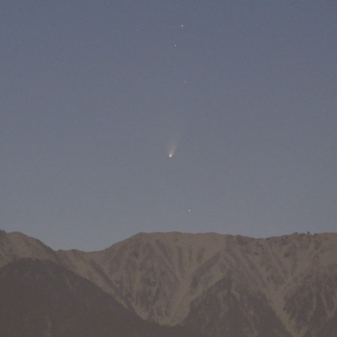 北アルプスとパンスターズ彗星