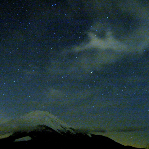 ふたご座流星群　山中湖にて