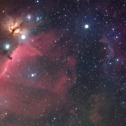 オリオン座三ツ星付近