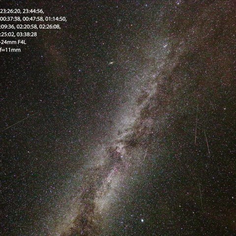 ペルセウス座流星群 放射点付近