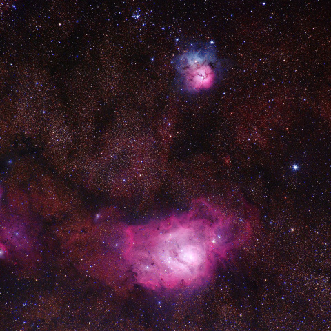 M8、M20、猫の手星雲　再処理