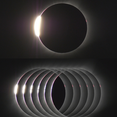 皆既直前のダイヤモンドリング