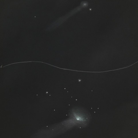 アイソン彗星（上）とラブジョイ彗星（スケッチ）