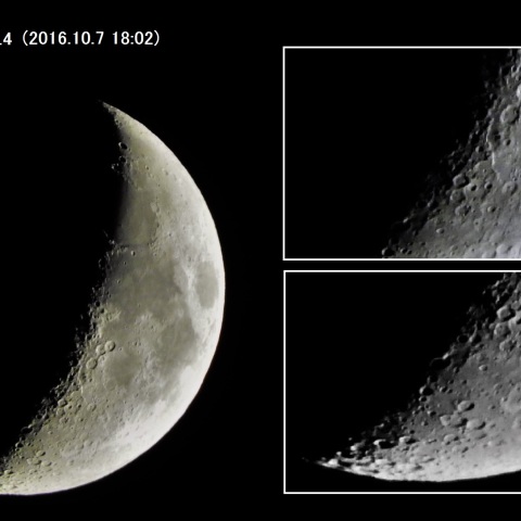 夕空の月（月齢6.4）