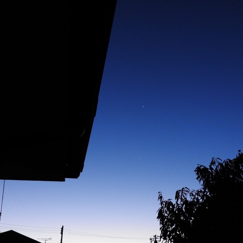 夜明け前の木星とスピカ（おとめ座）