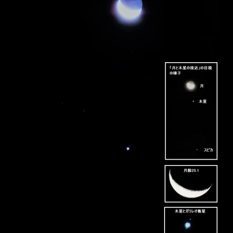 細い月と木星が接近（2016年11月25日）