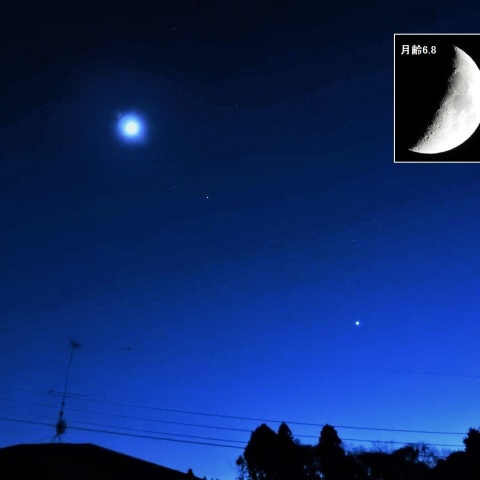 南から南西の空の星景（夕方5時頃）