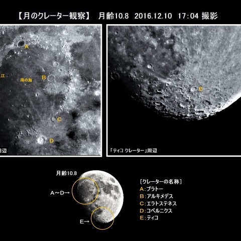 月のクレーター観察（月齢10.8）－2