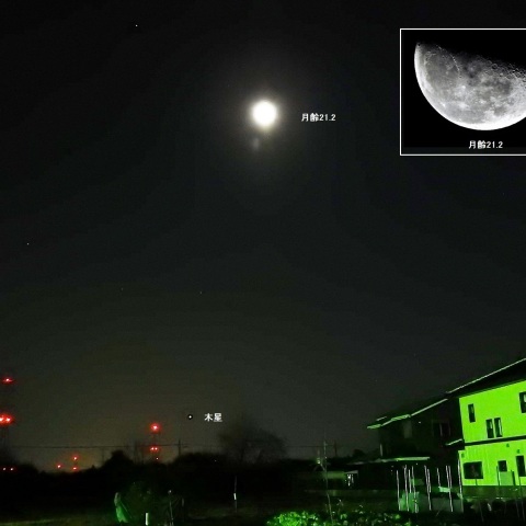 東の方角から昇り始めた木星