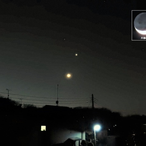 月が金星と火星に近づくー3