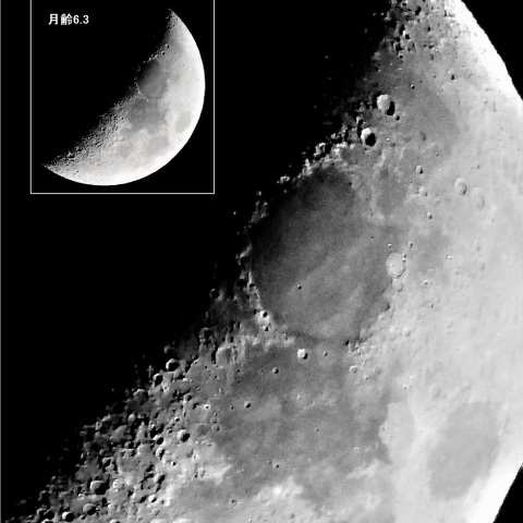 夕空の月（月齢6.3）