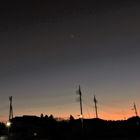 南西方向の火星・金星