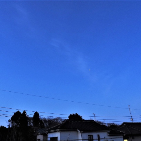朝の木星とスピカ