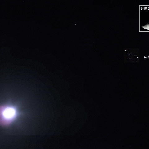 月とプレアデス星団