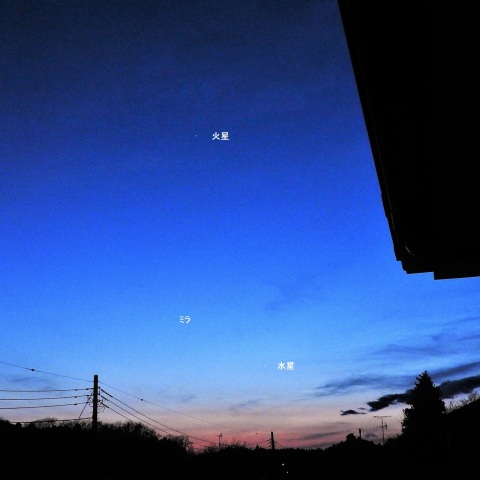 火星・水星・ミラ（くじら座）