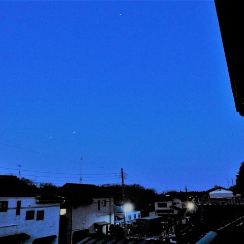 夜明け前の木星・スピカ・アークトゥルス