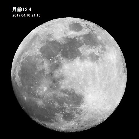 月齢13.4の月