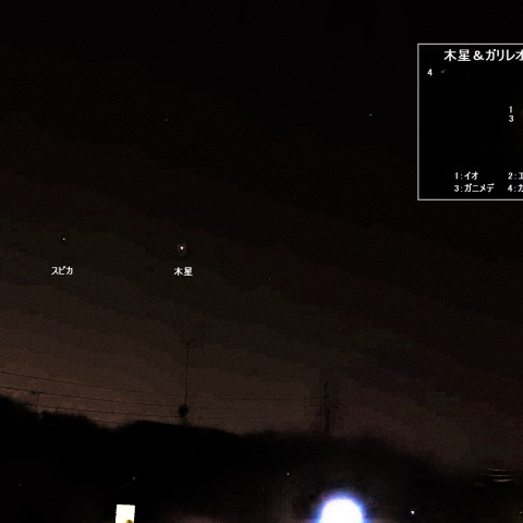 横に並ぶ木星とスピカ