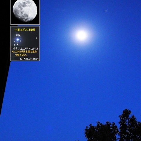 月と木星・スピカが三角形に並ぶ