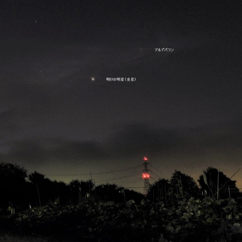 明けの明星（金星）とアルデバラン