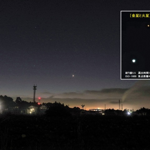 金星と火星が接近