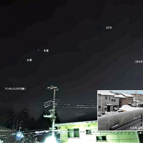 大雪の後の星空