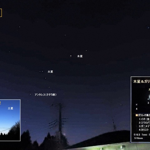 明け方の南～南東の星景