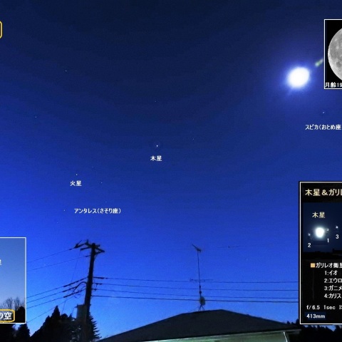 夜明け前の南～南東の星景