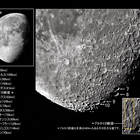 月面クレーター観測（月齢19.0）