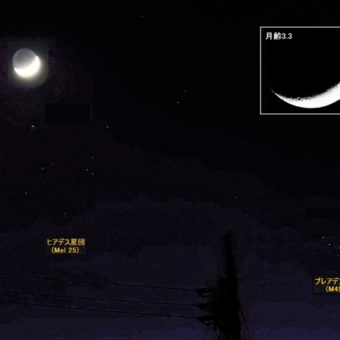 月がヒアデス星団に近づく