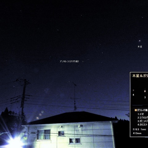 春の夜中の星景